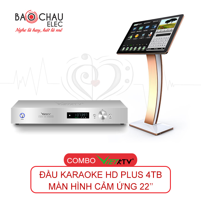 Combo Đầu VietKTV HD Plus 4TB + màn hình 22